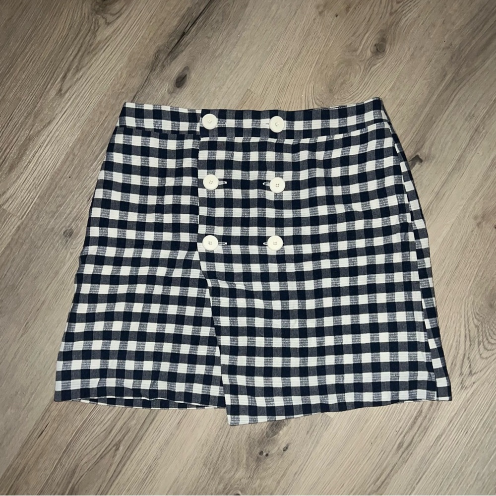 Mango Blue & White Gingham  Skirt – Size M NWT